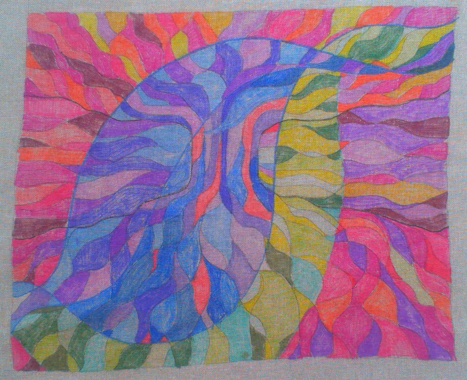 This is the new piece painted up - in alcohol inks.